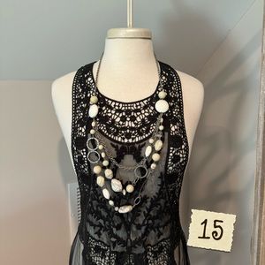 Multi layer beaded necklace.